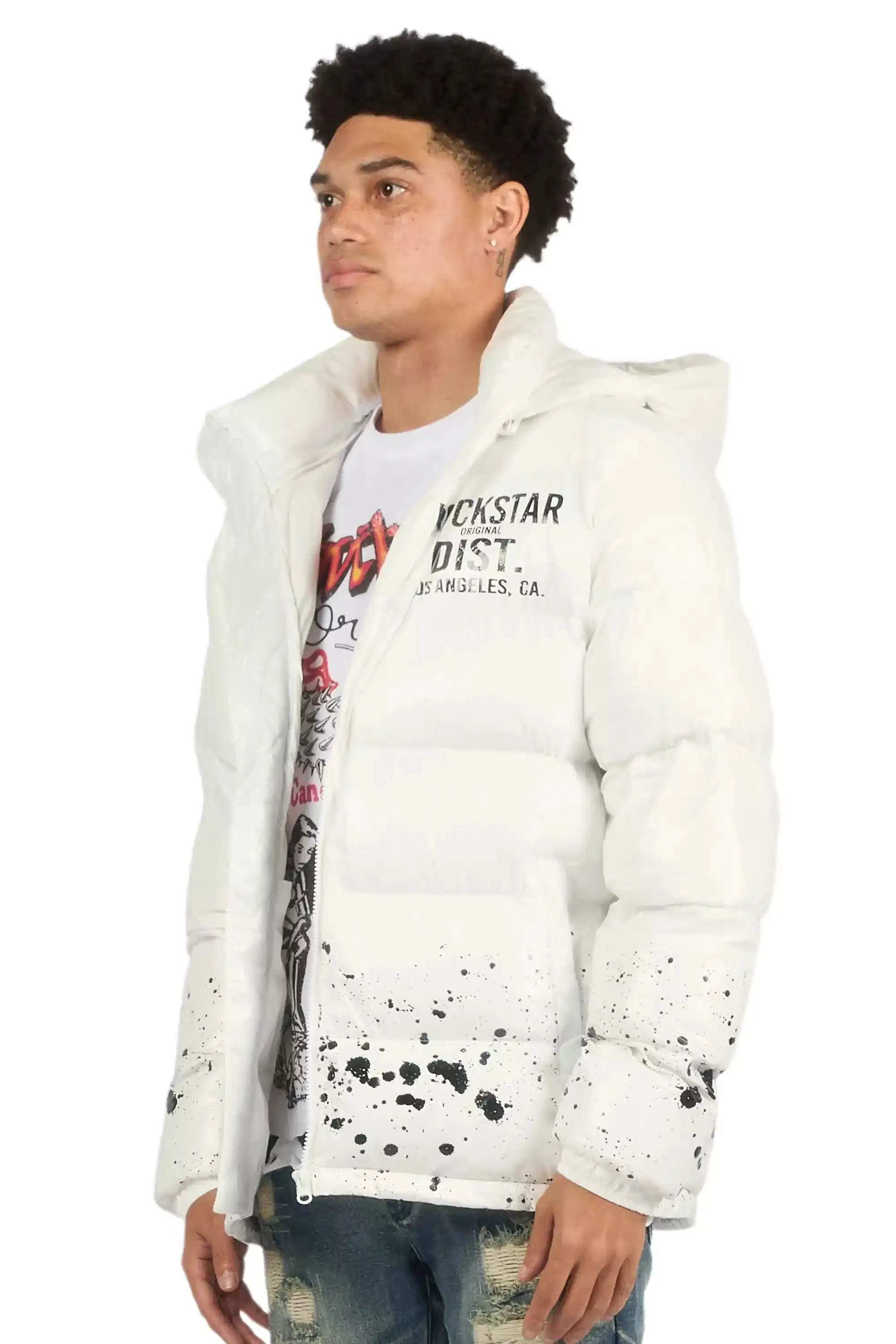 Raffer White Heavy Puffer Jacket sold by Rockstar Original product image thumbnail 5