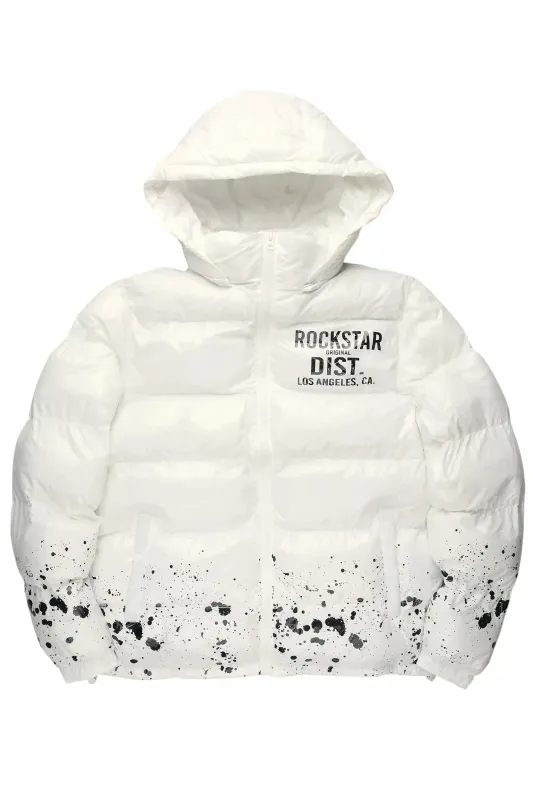 Raffer White Heavy Puffer Jacket sold by Rockstar Original