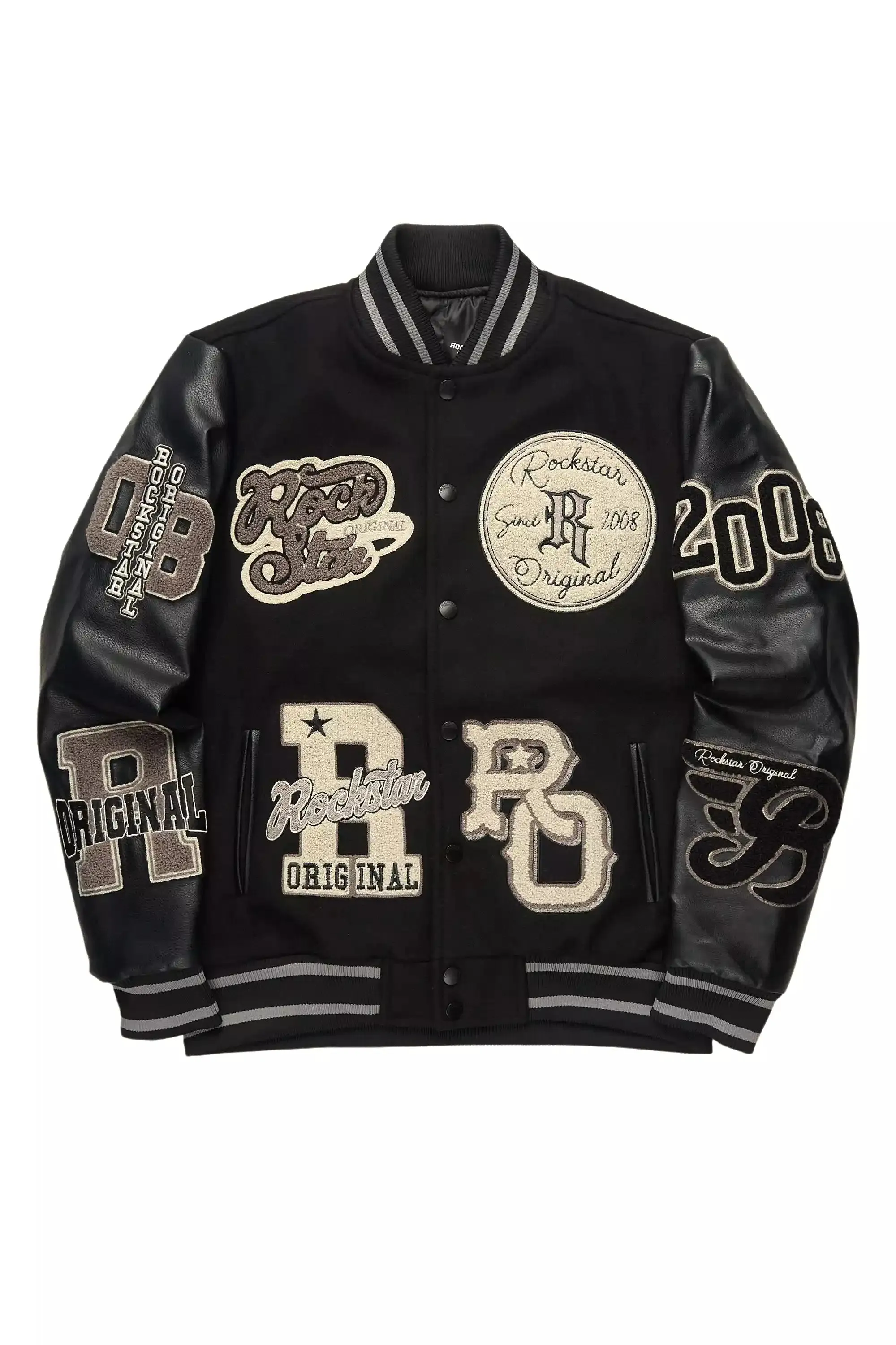 Ghoster Black/Grey Varsity Jacket sold by Rockstar Original