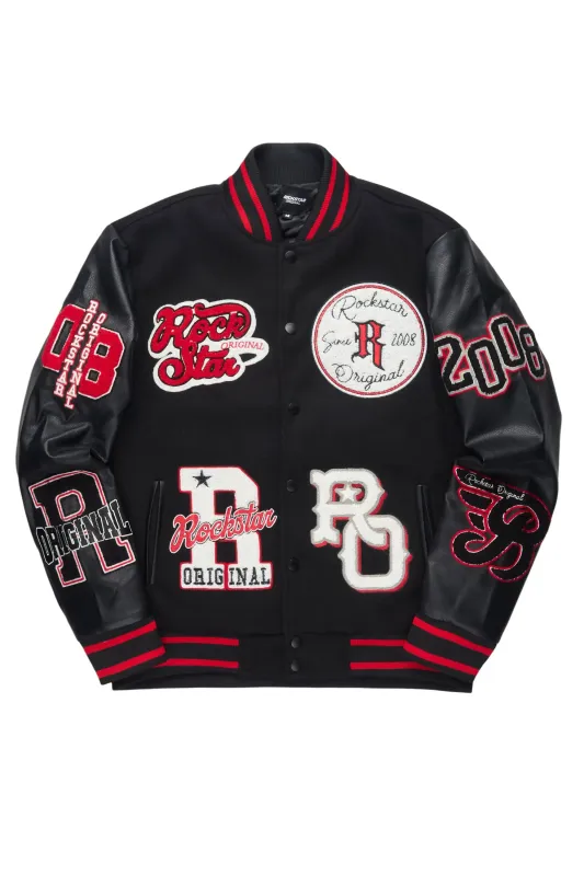 Ghoster Black/Red Varsity Jacket sold by Rockstar Original