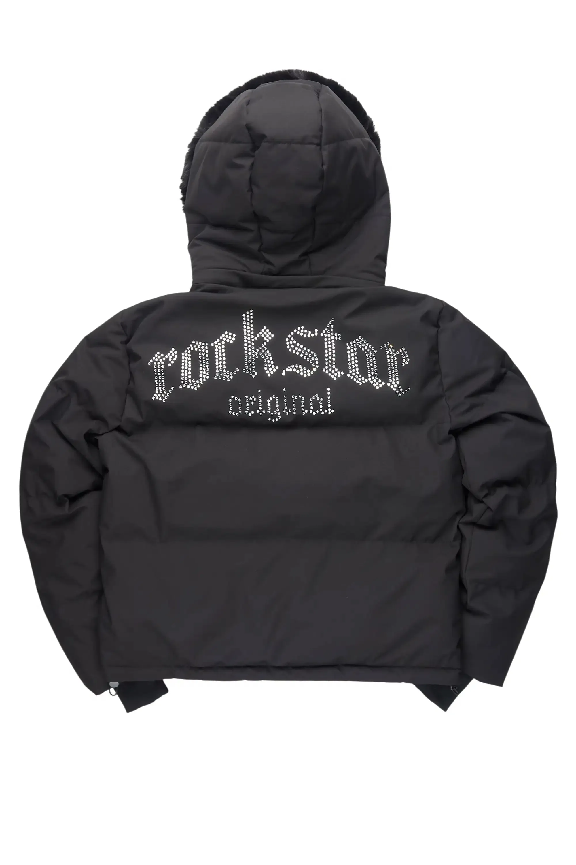 Dontaisha Black Puffer Jacket With Fur Trim sold by Rockstar Original product image thumbnail 4
