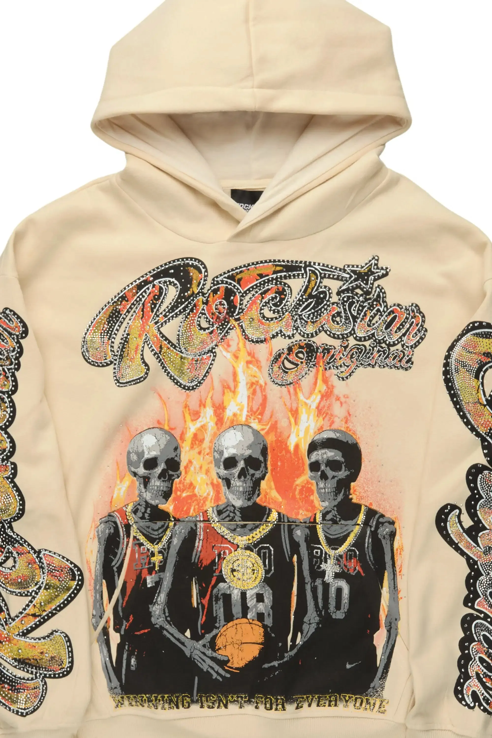 Felicita Beige Rhinestone Hoodie sold by Rockstar Original product image thumbnail 2