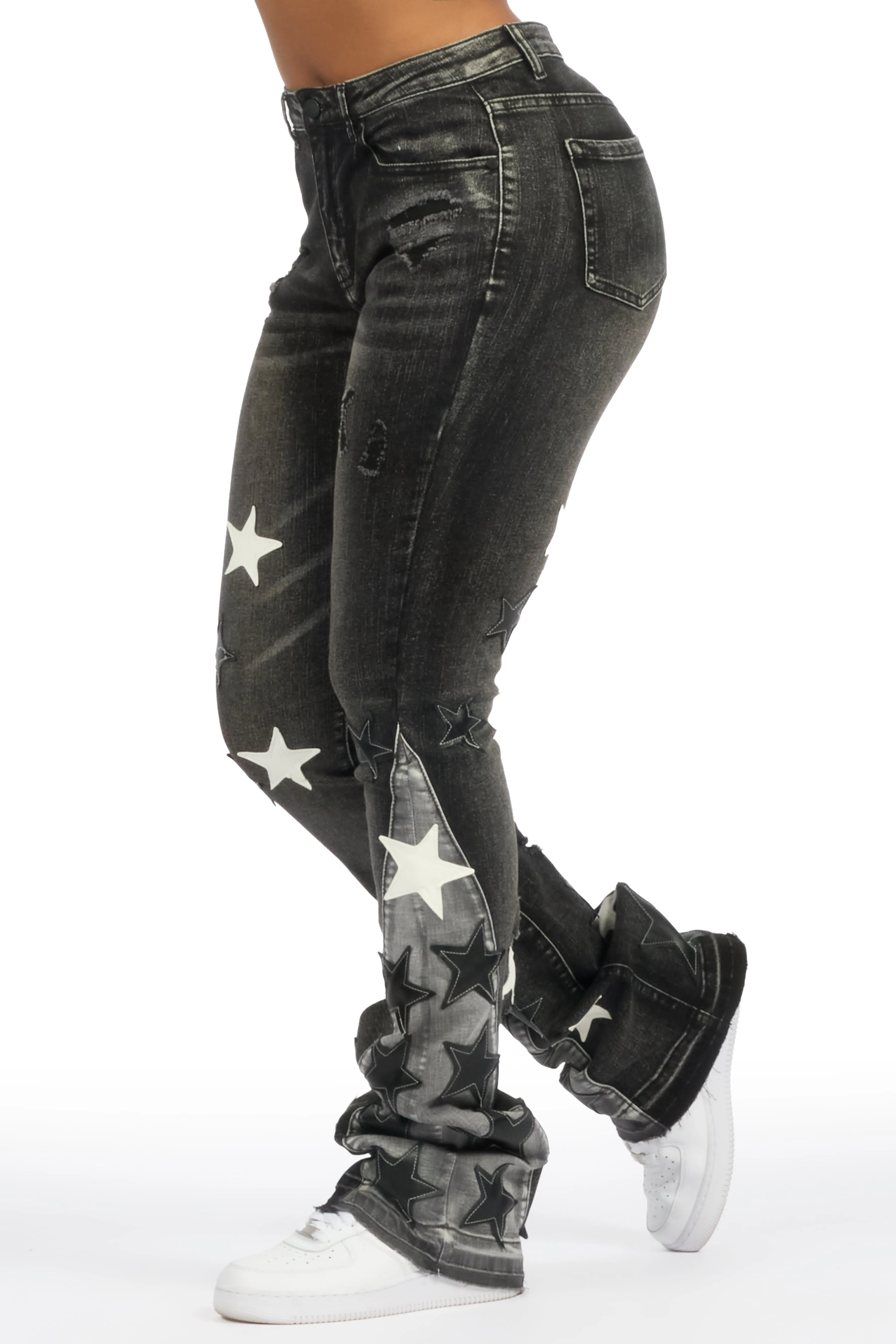 Adella Black Stacked Jean sold by Rockstar Original product image thumbnail 4