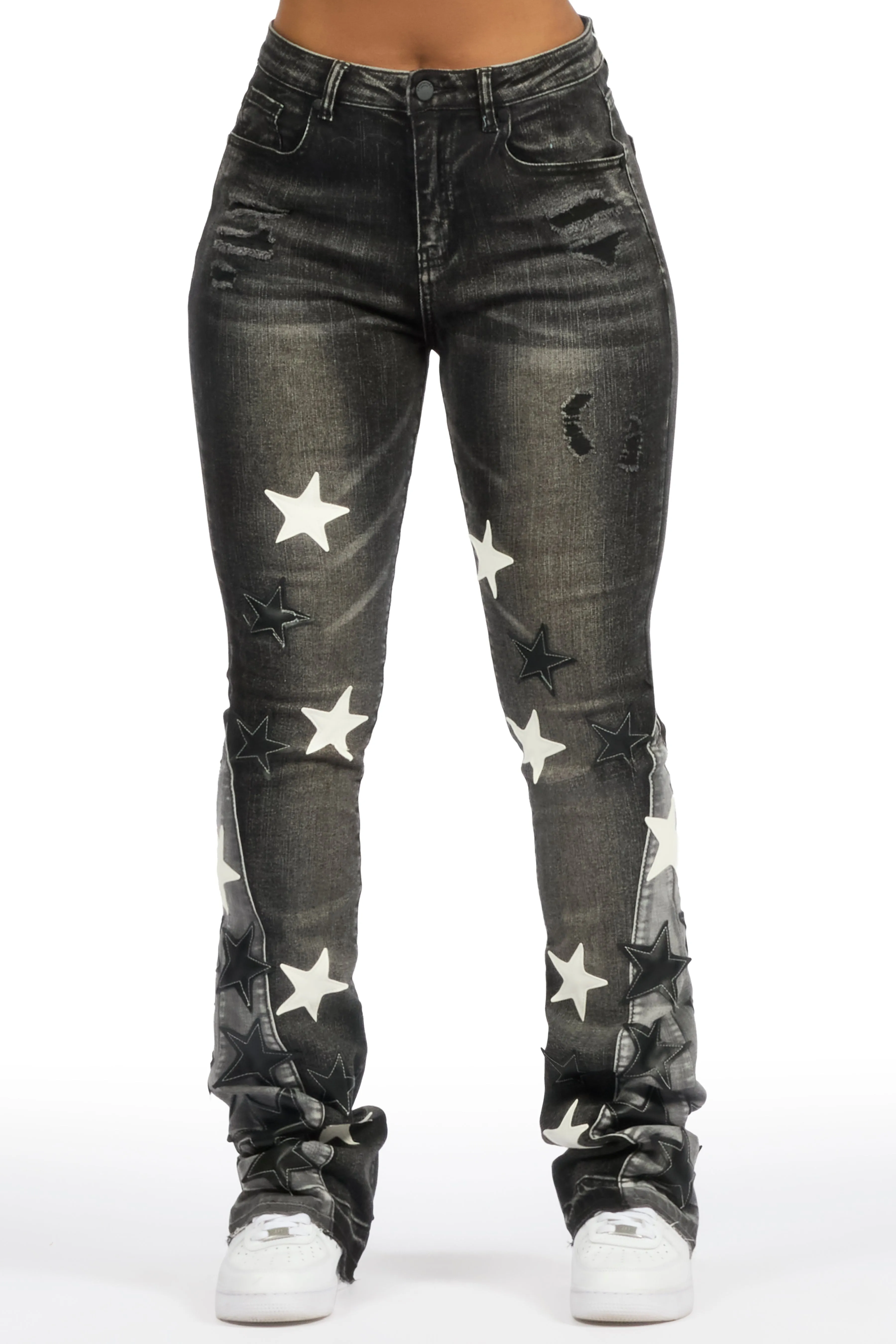 Adella Black Stacked Jean sold by Rockstar Original