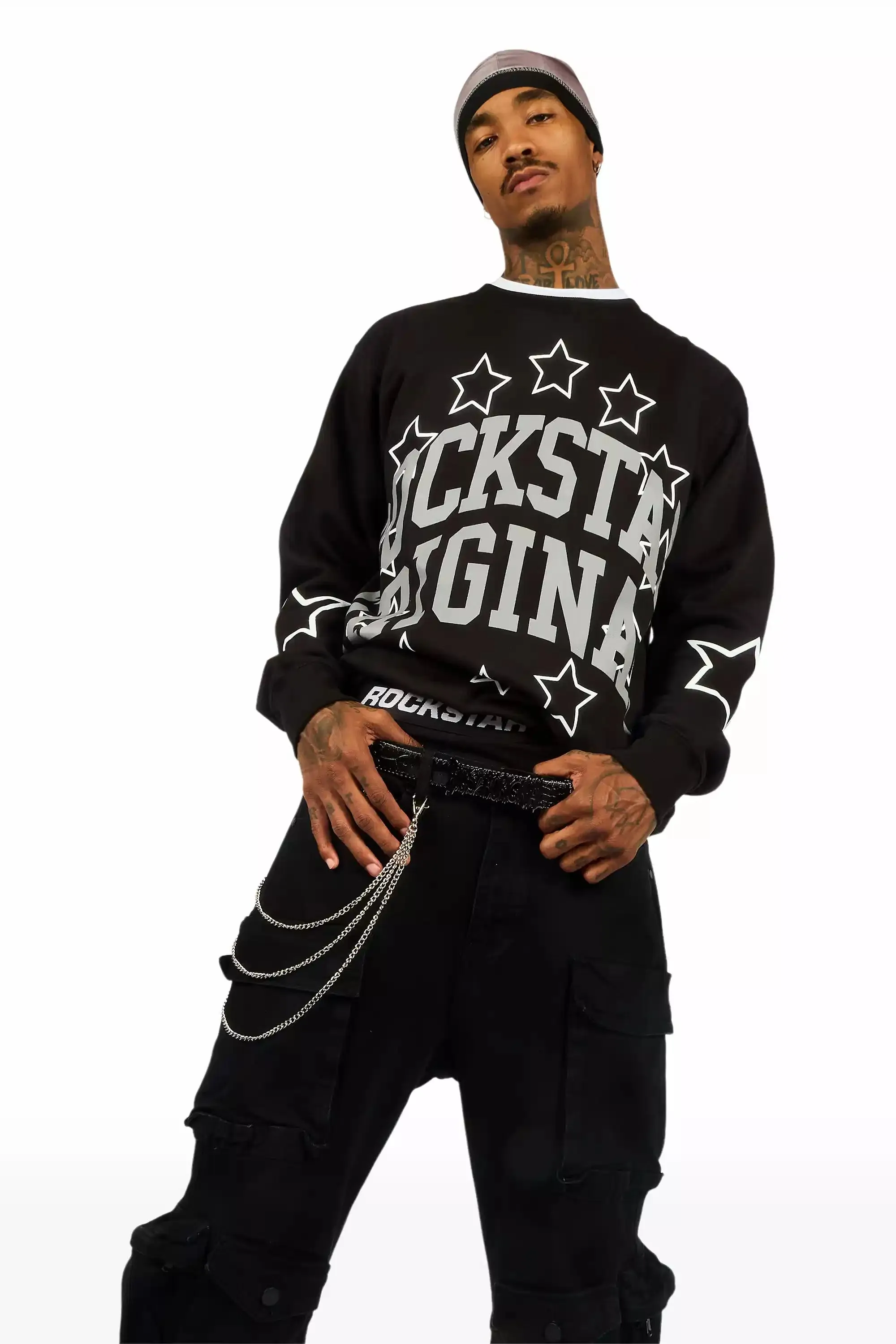 Mahesh Black Baggy Cargo Jean sold by Rockstar Original product image thumbnail 2