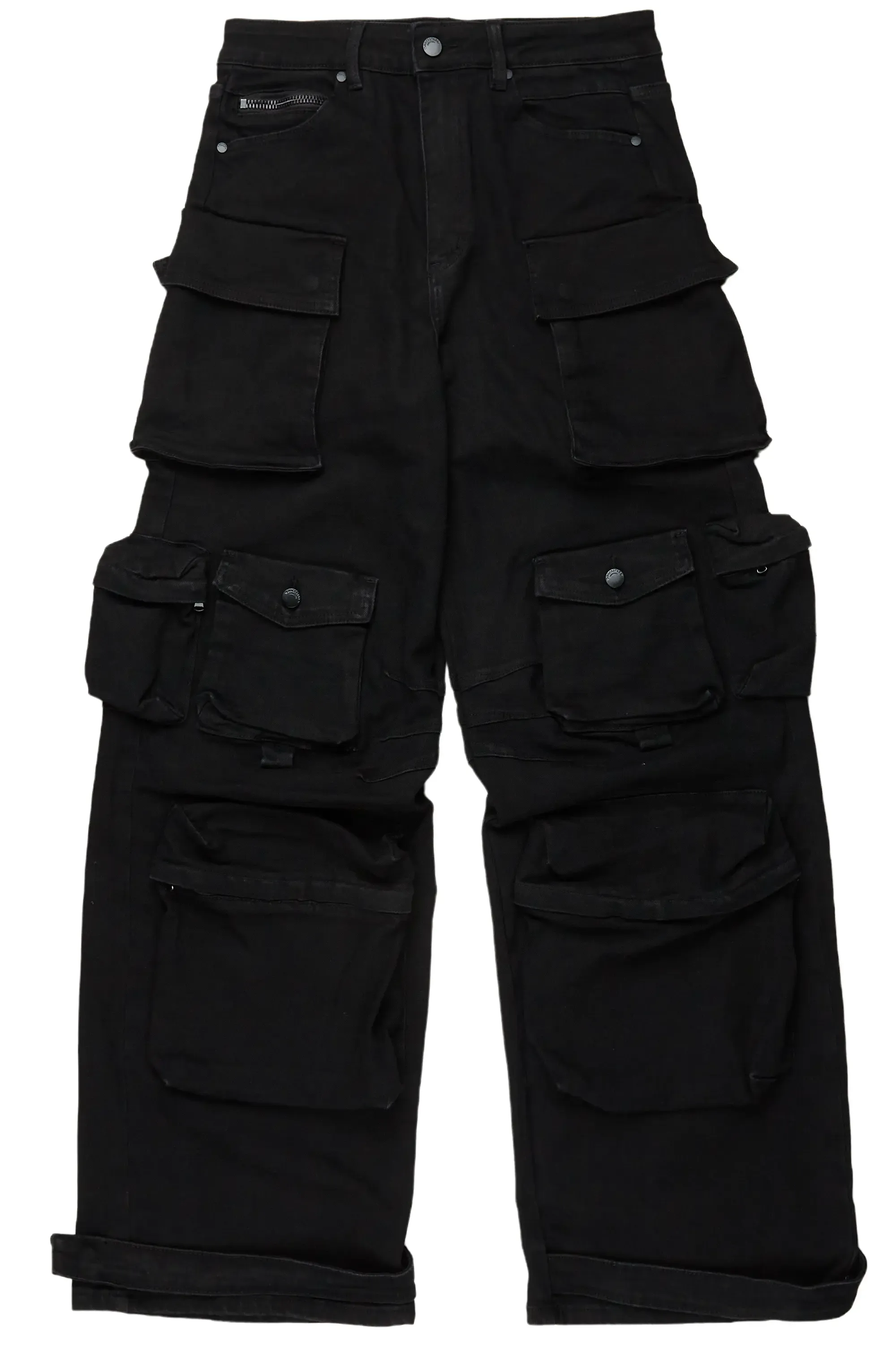 Mahesh Black Baggy Cargo Jean sold by Rockstar Original product image thumbnail 4
