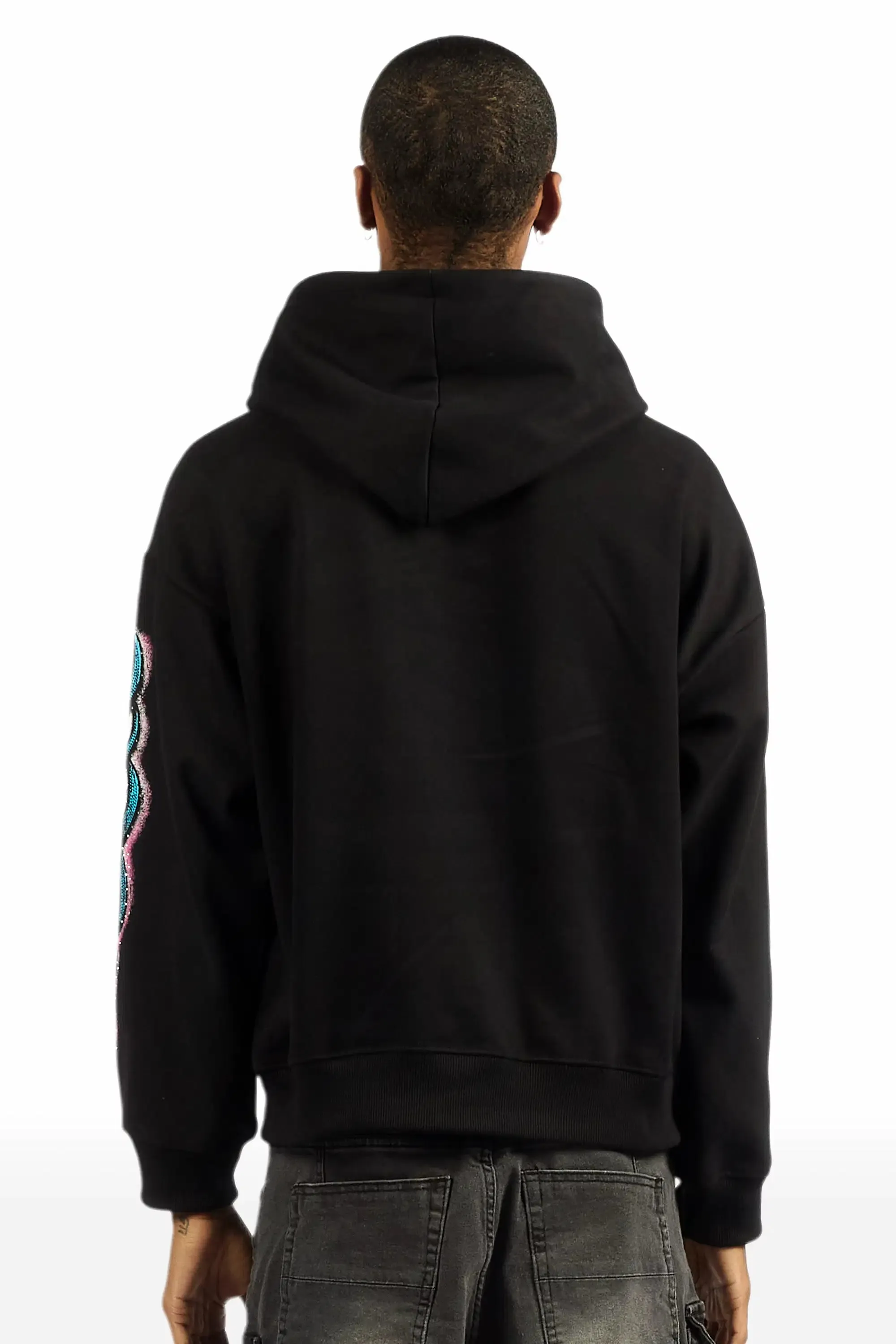 Zhane Black Rhinestone Oversized Hoodie sold by Rockstar Original product image thumbnail 4