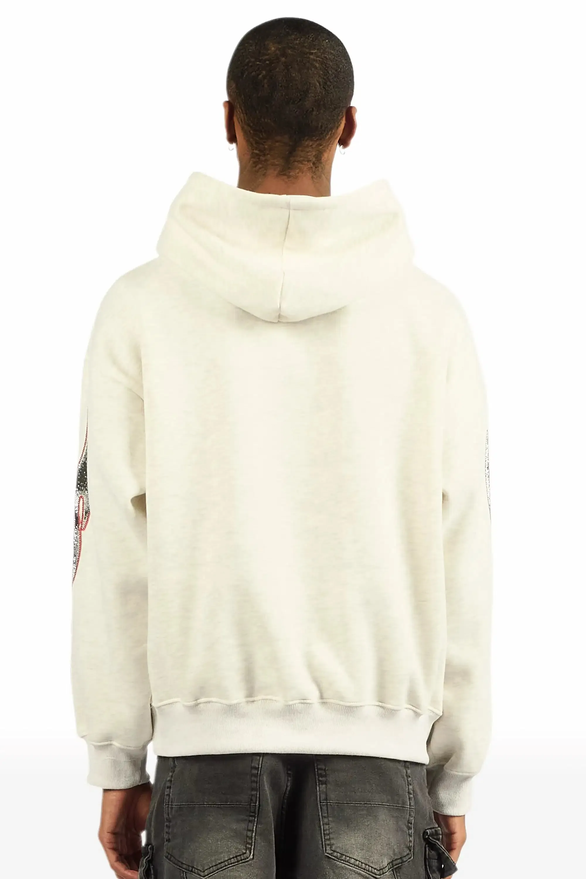 Rix Heather Grey Rhinestone Oversized Hoodie sold by Rockstar Original product image thumbnail 5