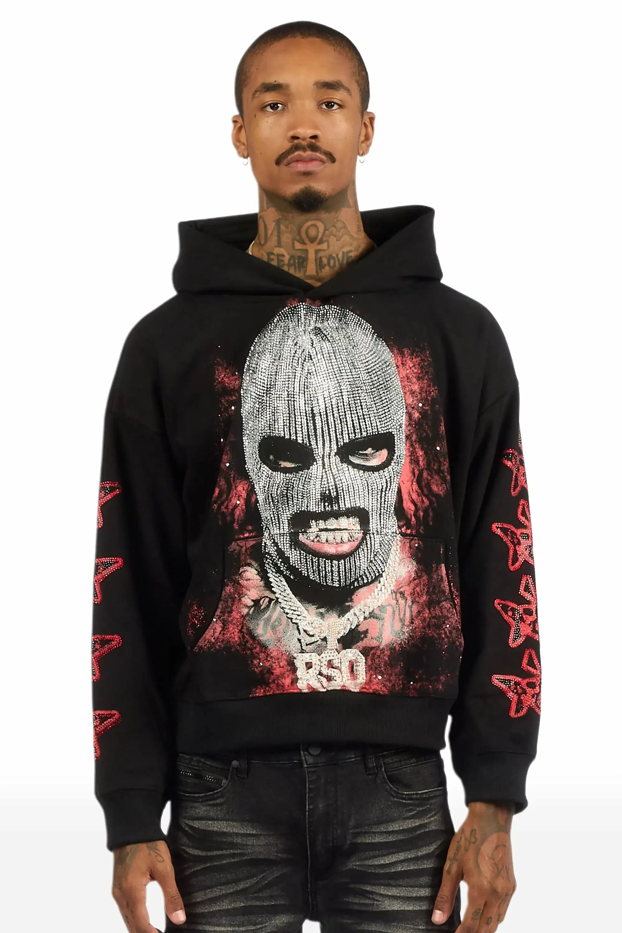Tyvion Black Rhinestone Oversized Hoodie sold by Rockstar Original product image thumbnail 2