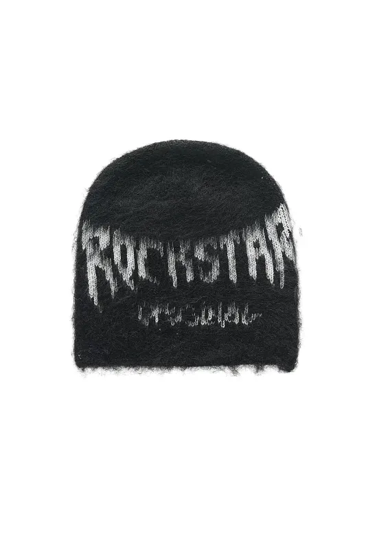 Andros Black Knitted Mohair Beanie sold by Rockstar Original