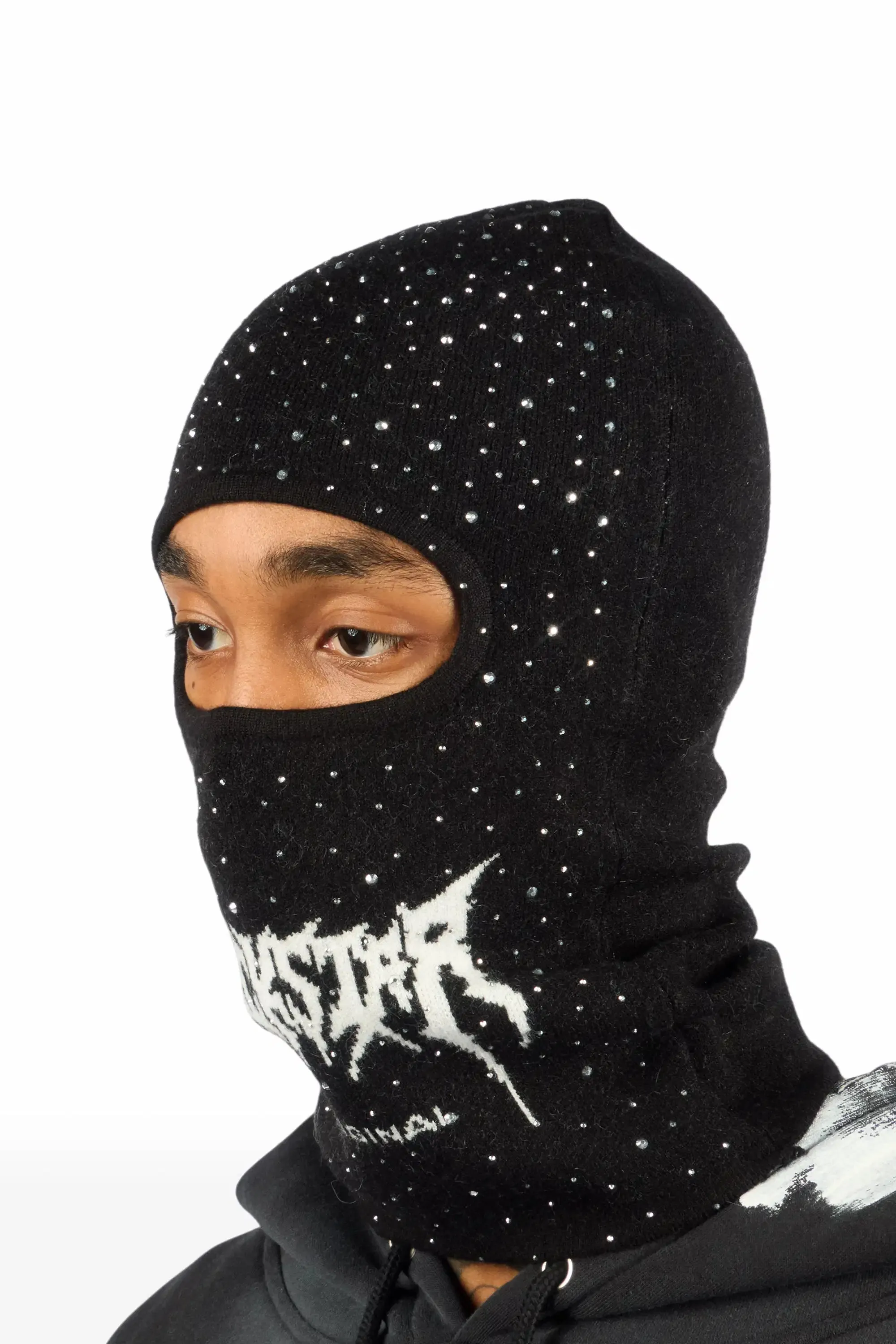 Twinkle Black/Black Rhinestone Ski Mask sold by Rockstar Original product image thumbnail 4
