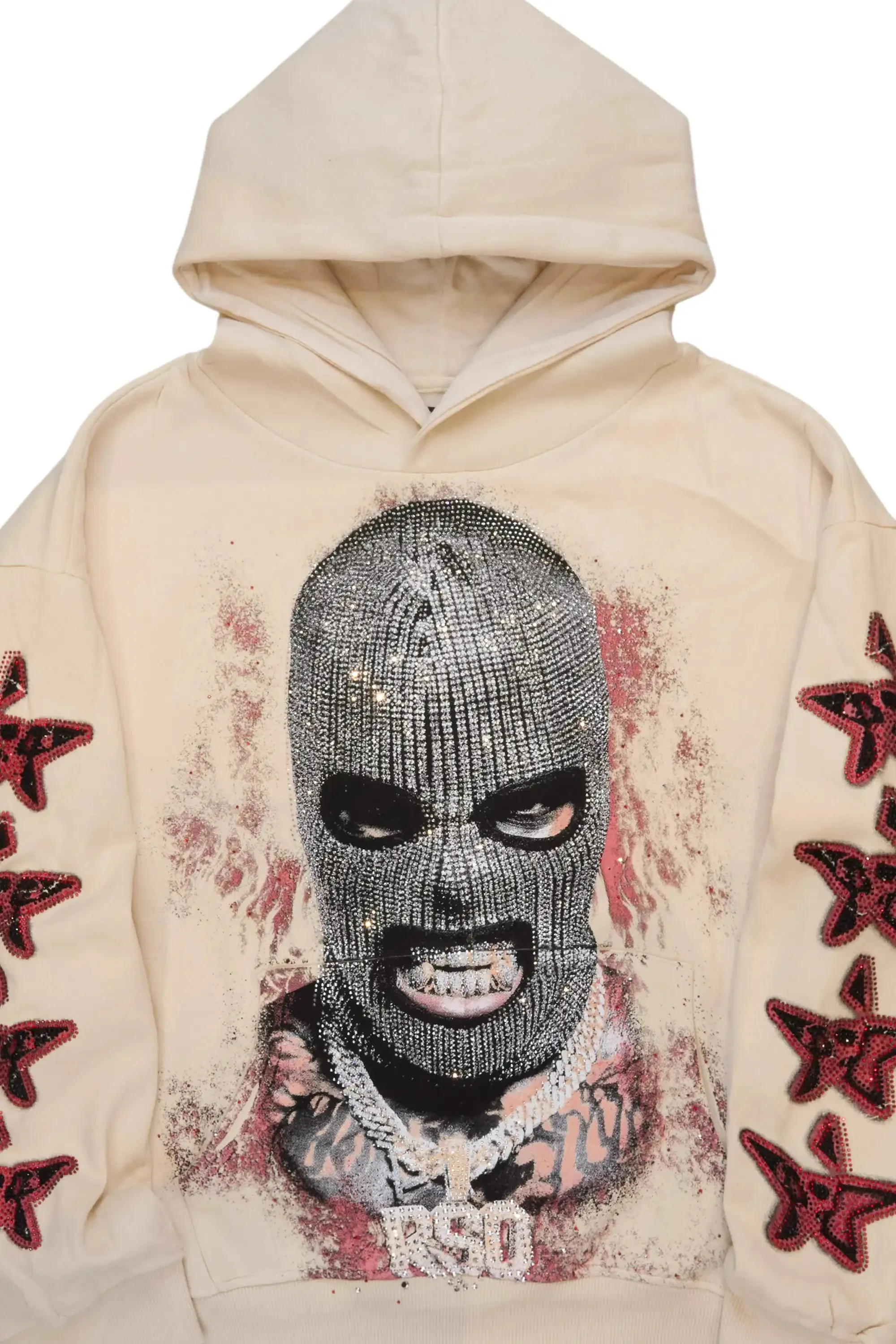 Ahsiyah Beige Rhinestone Hoodie sold by Rockstar Original product image thumbnail 2