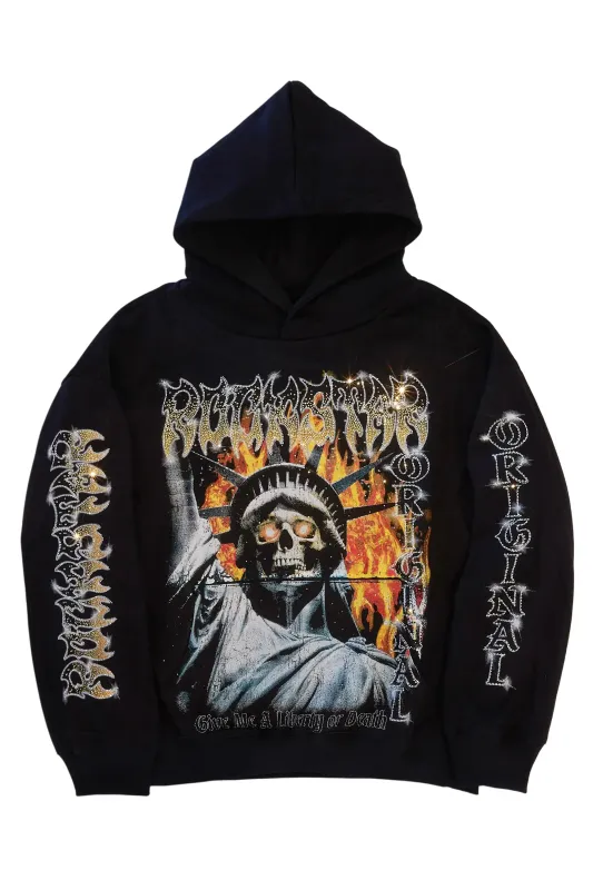 Jordana Black Rhinestone Hoodie sold by Rockstar Original