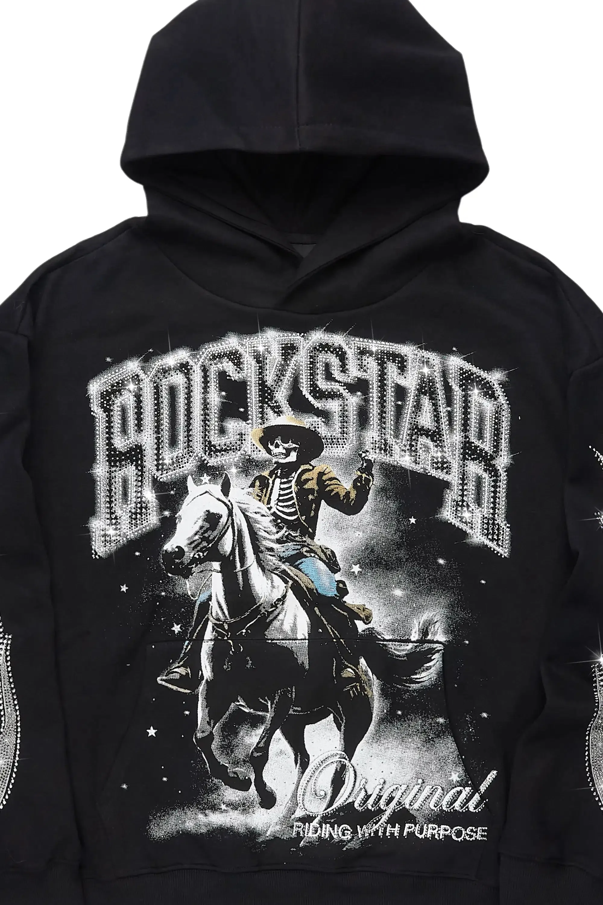 Ahnarie Black Rhinestone Hoodie sold by Rockstar Original product image thumbnail 2