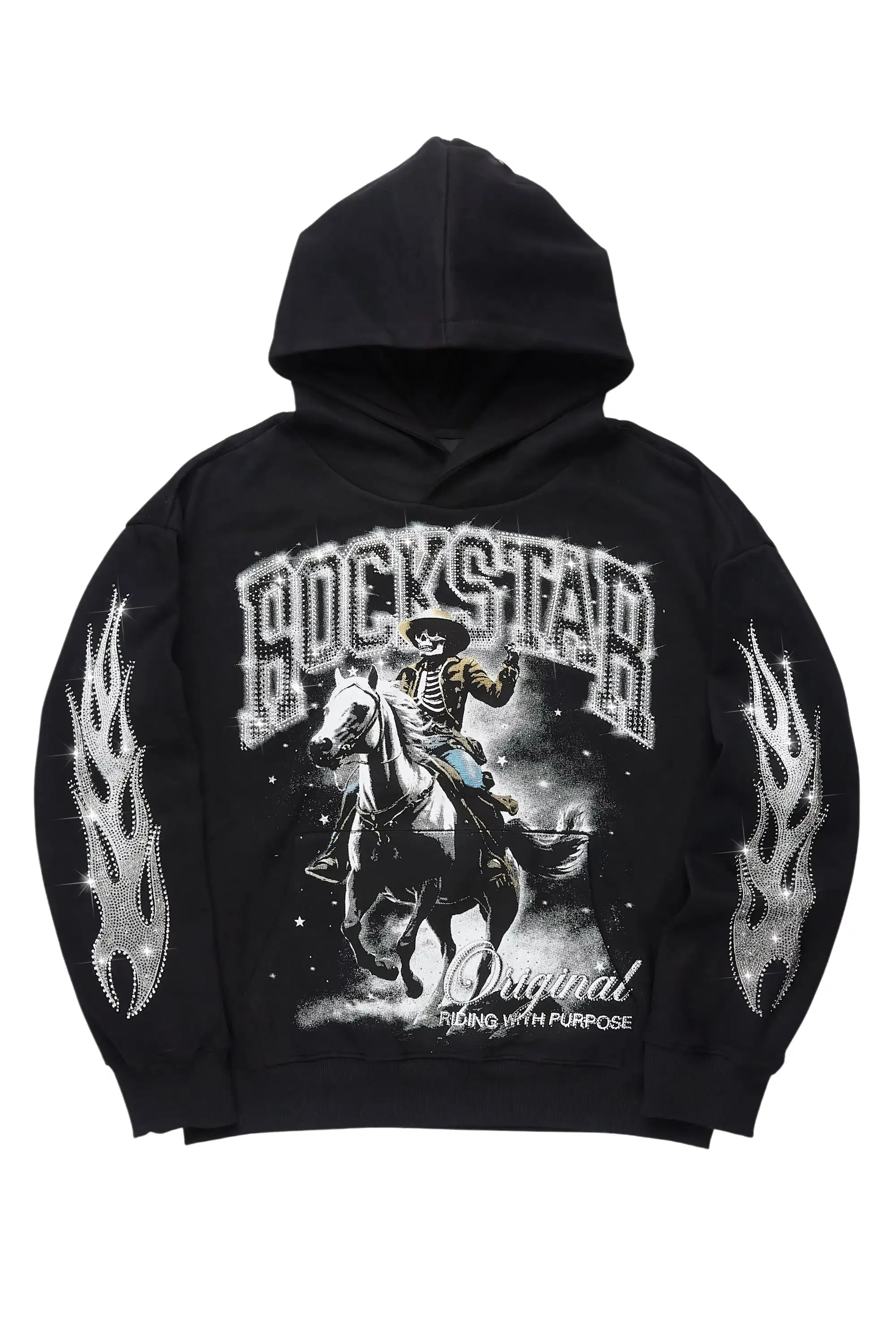 Ahnarie Black Rhinestone Hoodie sold by Rockstar Original
