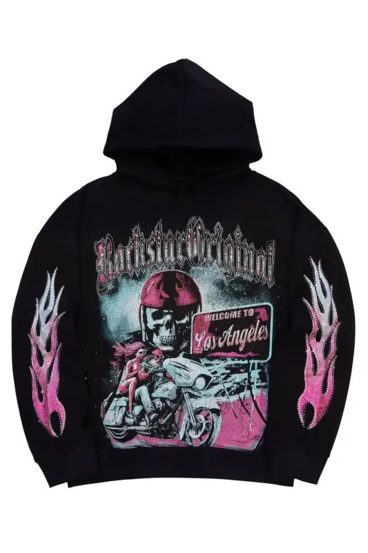 Rylina Black Rhinestone Hoodie sold by Rockstar Original