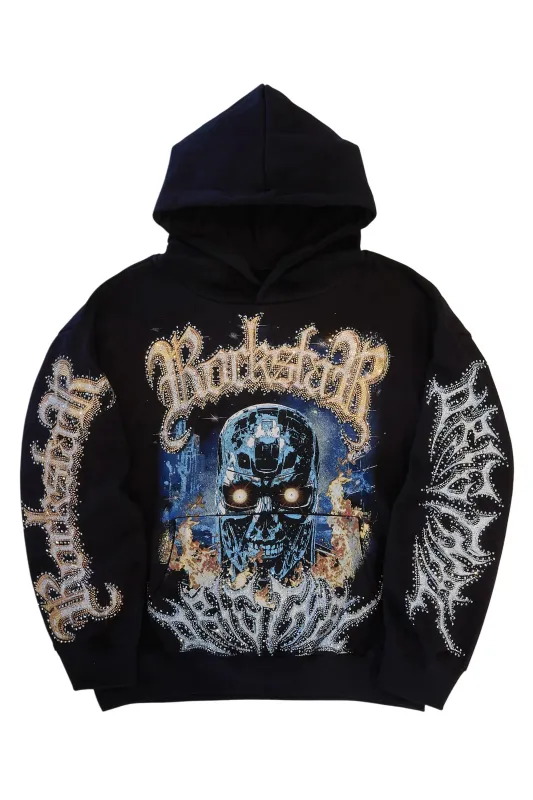 Lalillian Black Rhinestone Hoodie sold by Rockstar Original