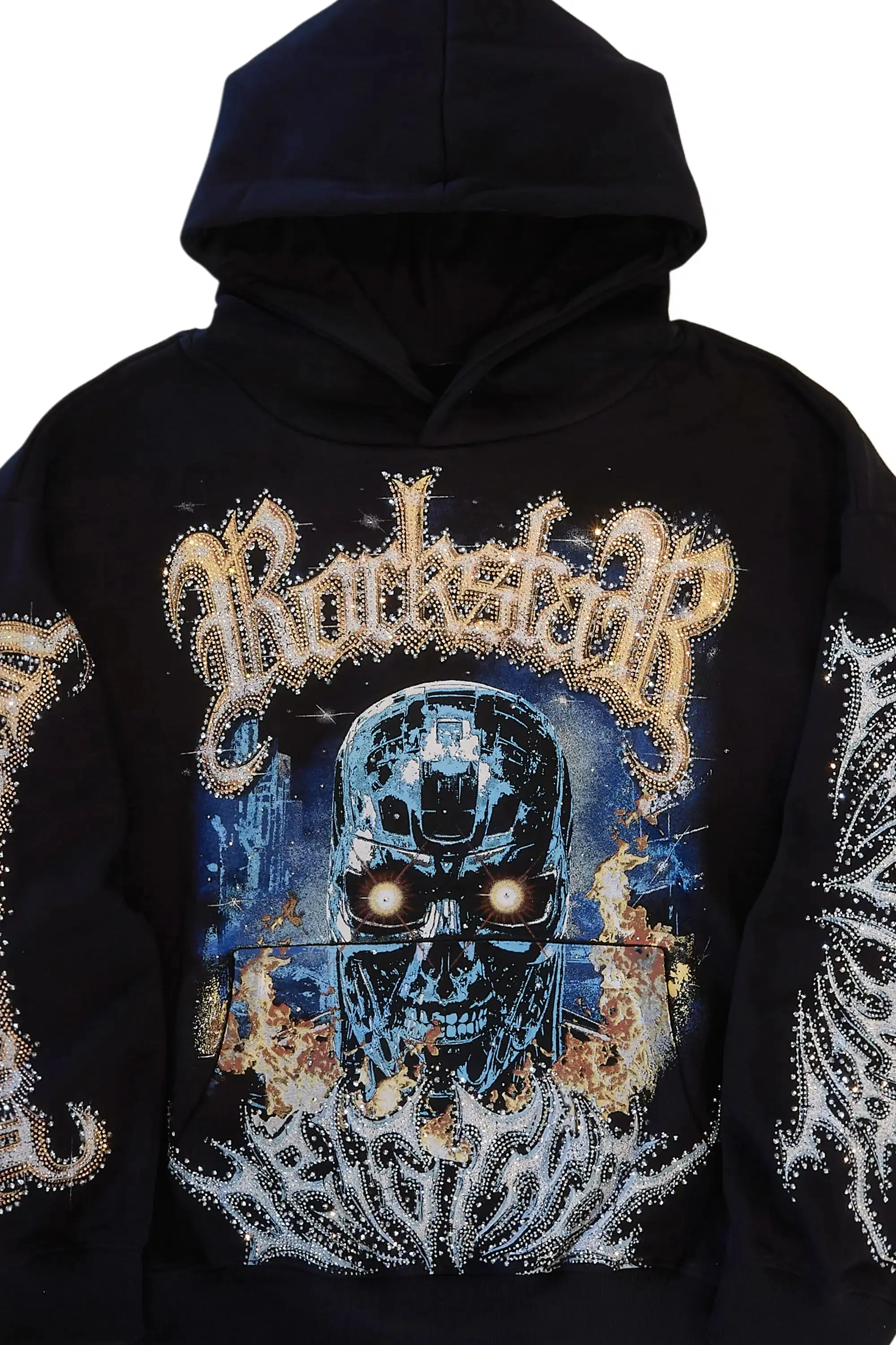 Lalillian Black Rhinestone Hoodie sold by Rockstar Original product image thumbnail 2