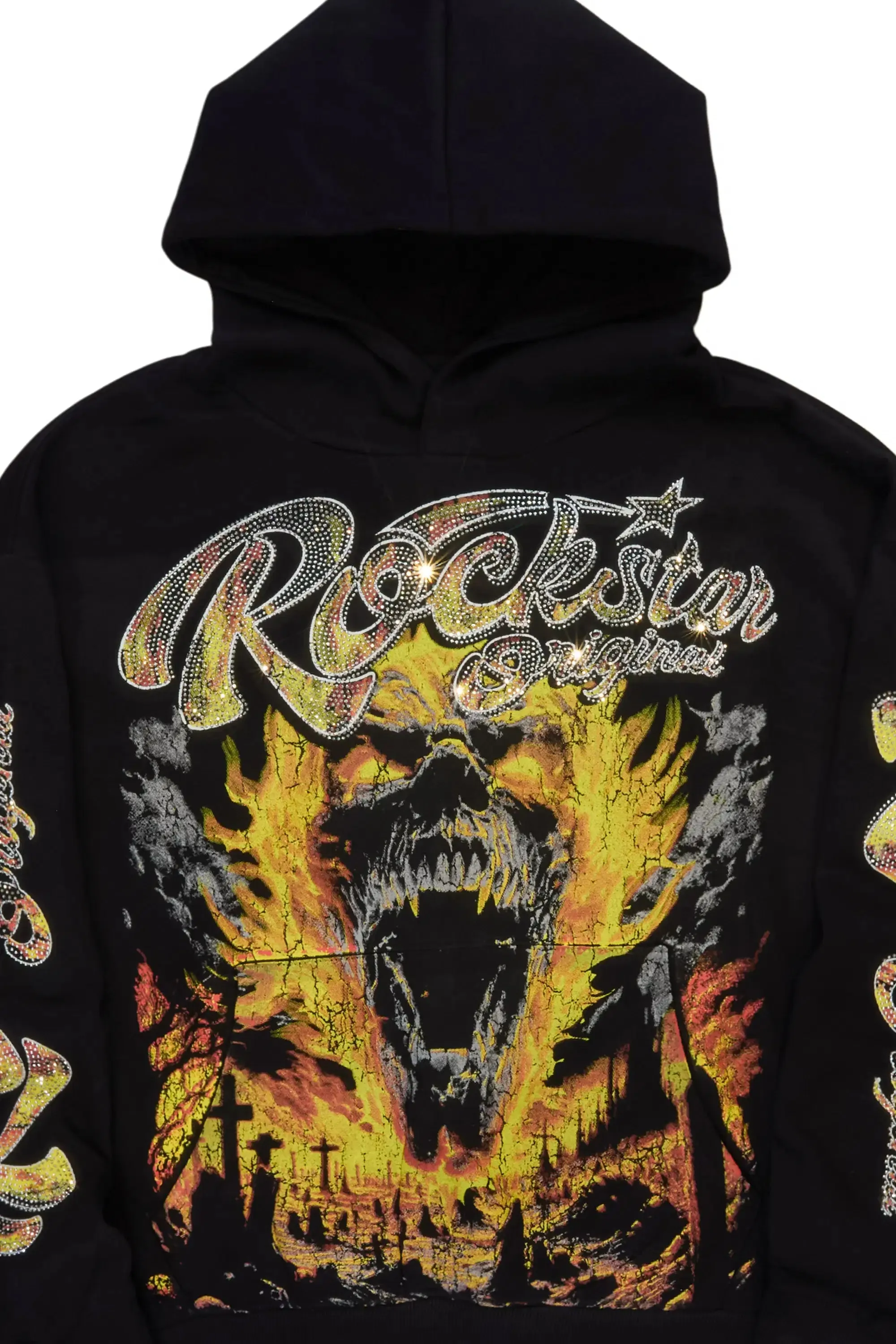 TraSheba Black Rhinestone Hoodie sold by Rockstar Original product image thumbnail 2