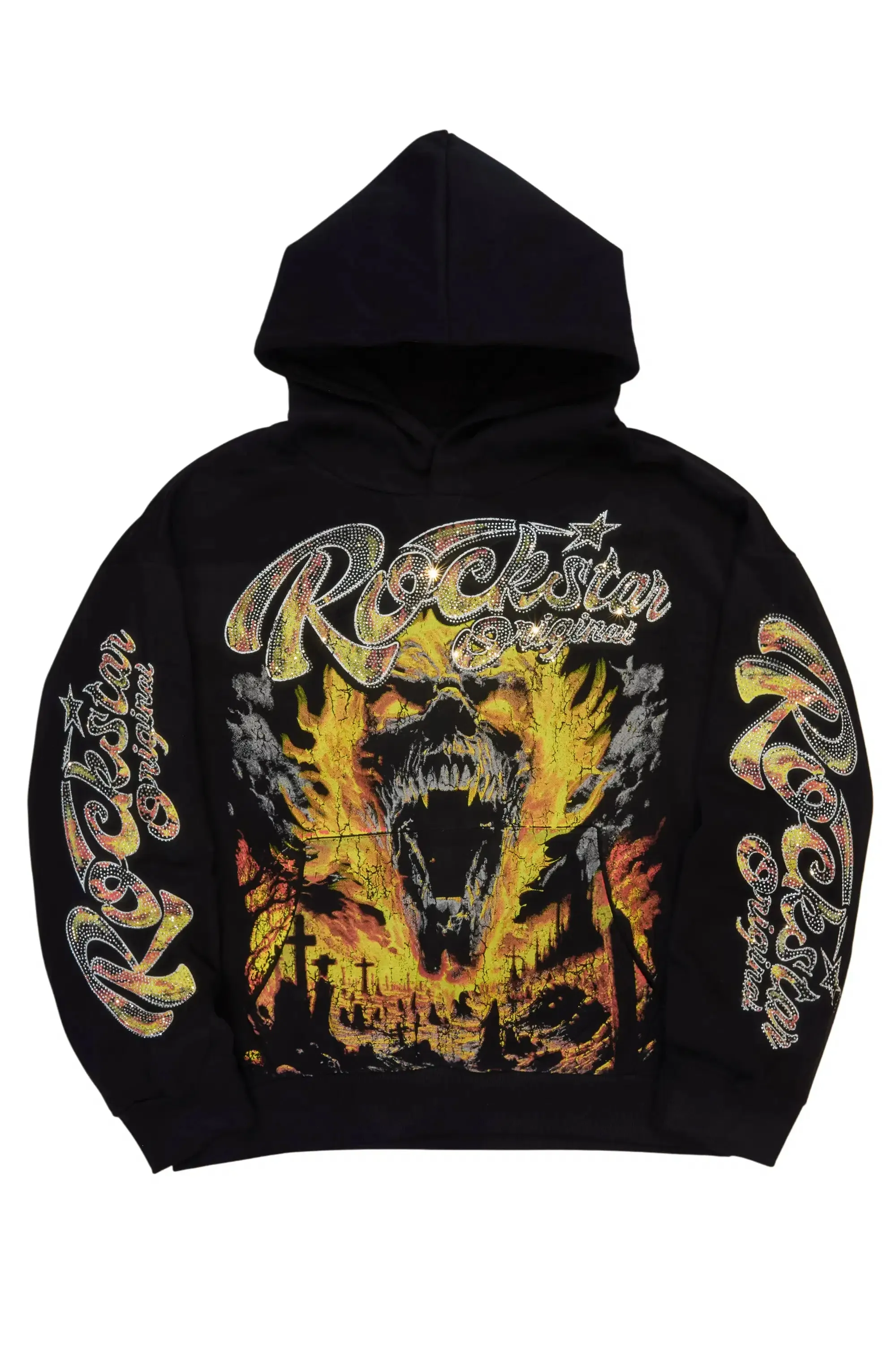 TraSheba Black Rhinestone Hoodie sold by Rockstar Original