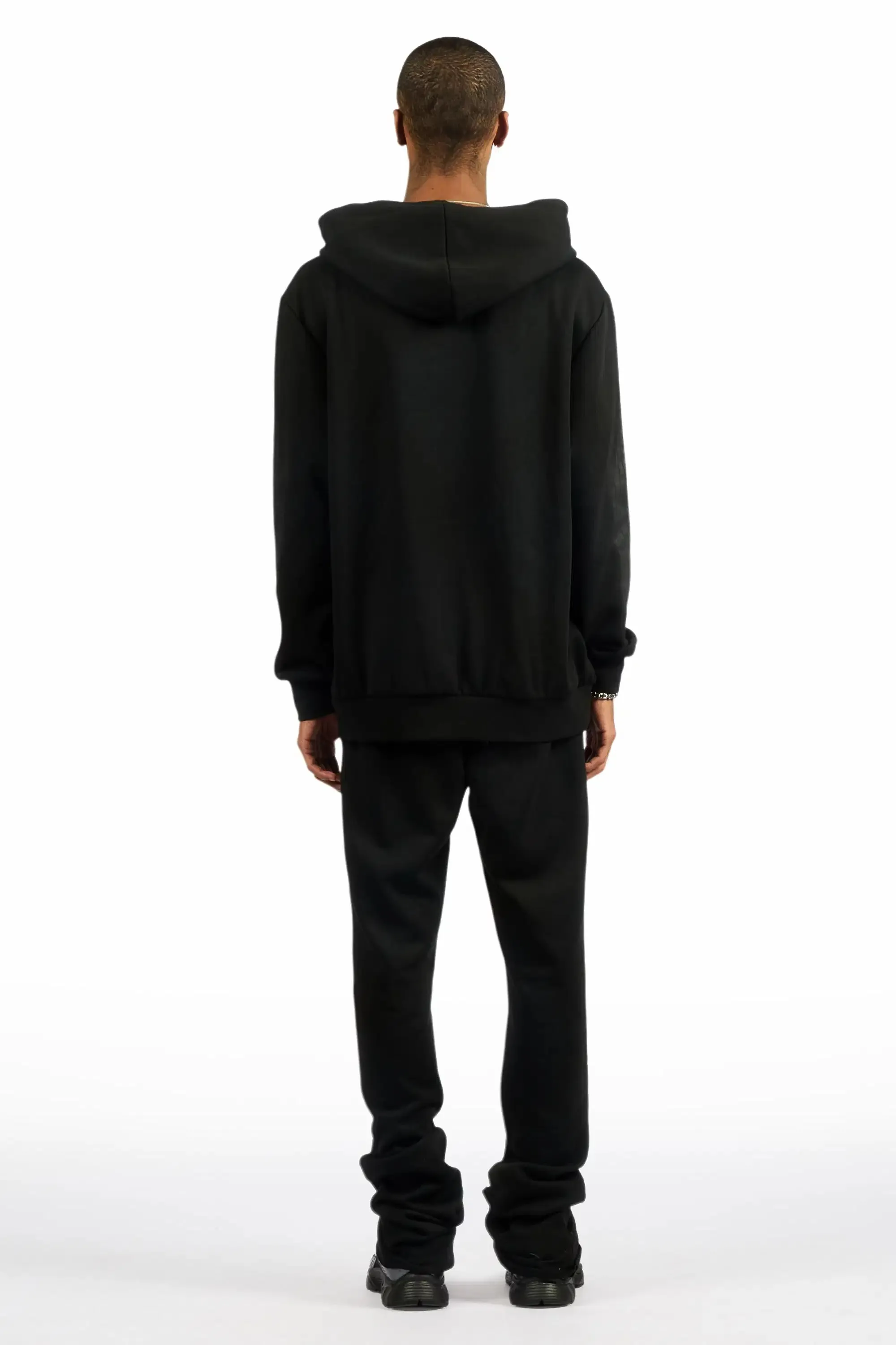 Nyro Black/Black Hoodie/Stacked Pant Track Set sold by Rockstar Original product image thumbnail 3