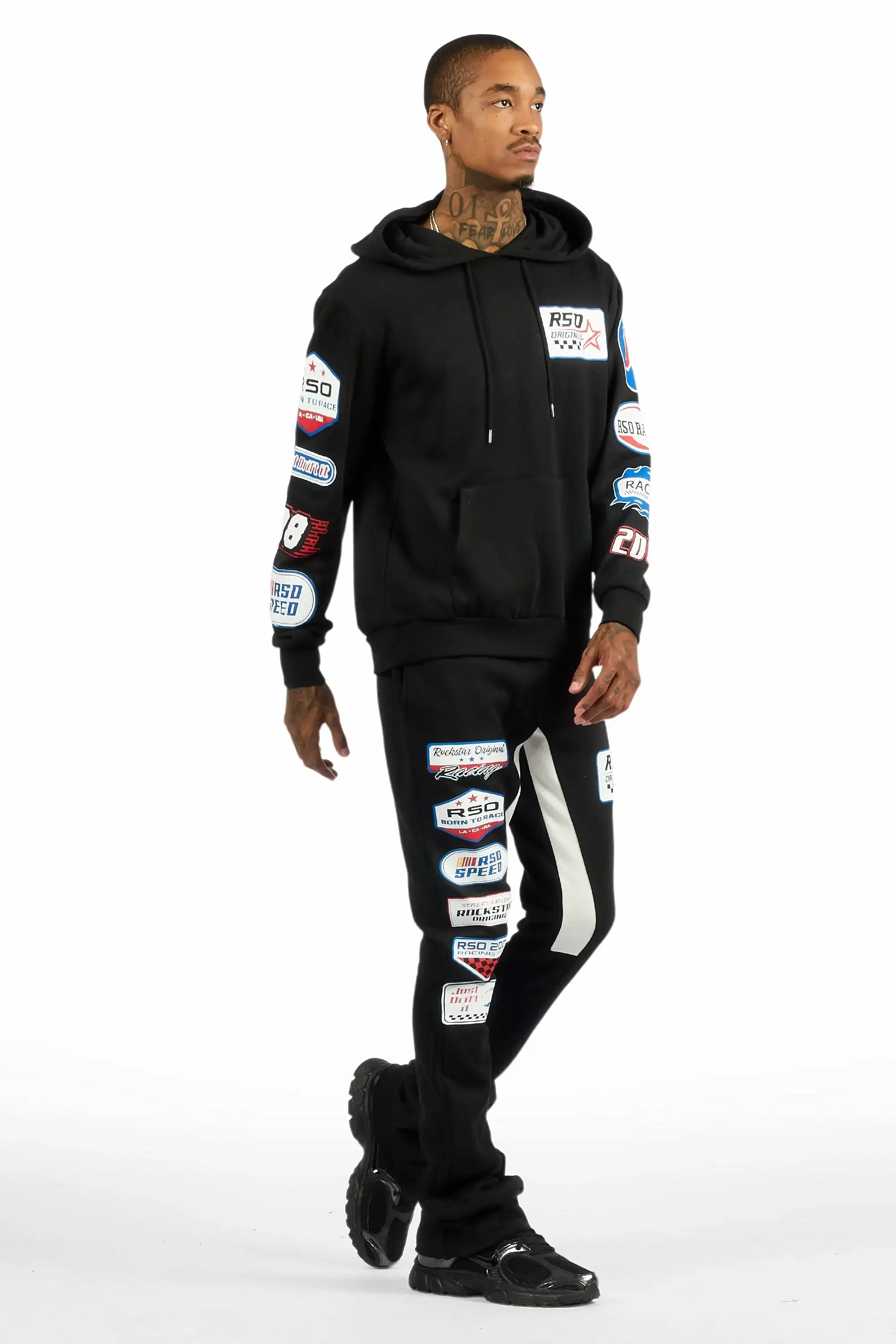 Komanda Black/Multi Hoodie/Stacked Flare Track Set sold by Rockstar Original product image thumbnail 3