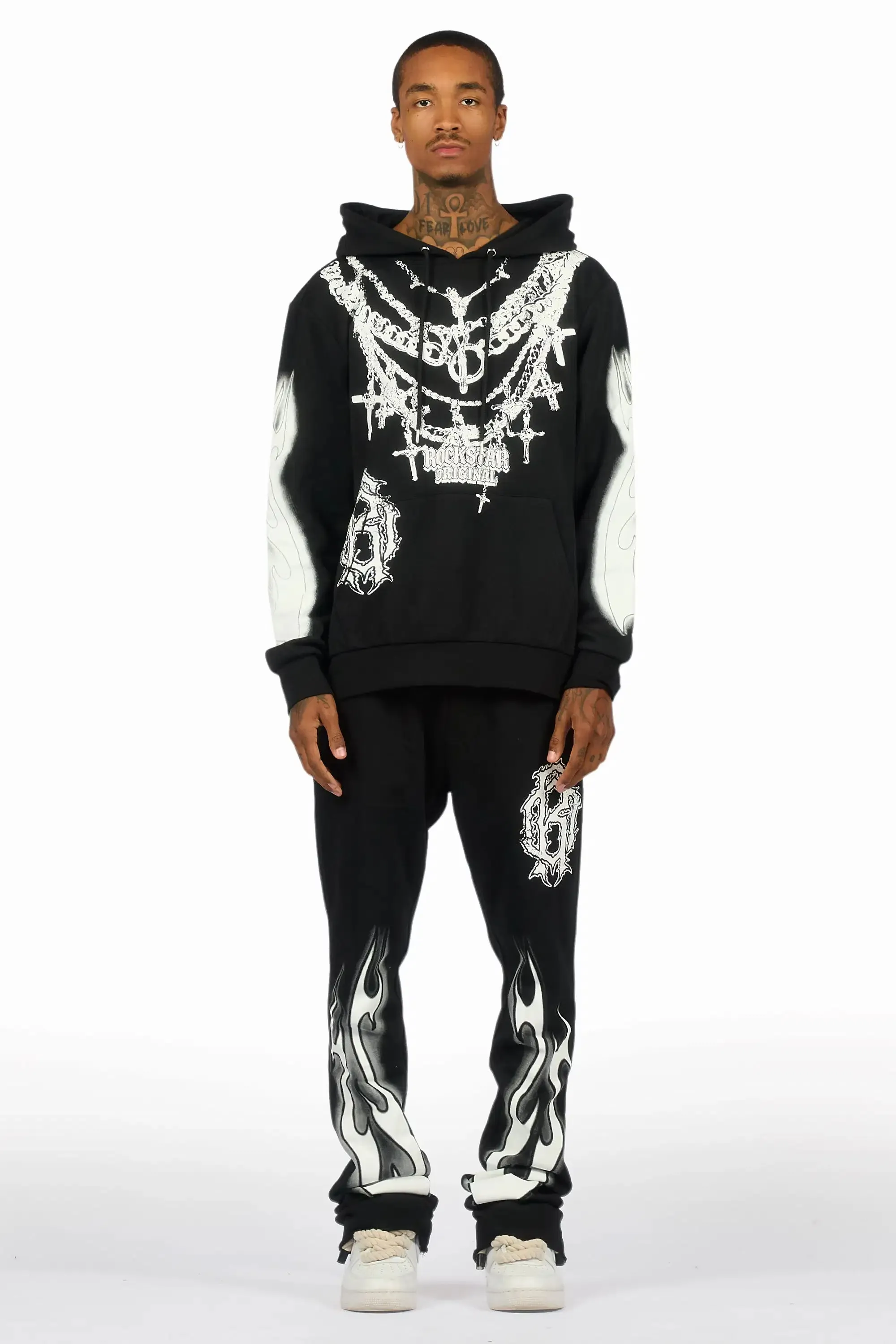 Nyro Black Hoodie/Stacked Pant Track Set sold by Rockstar Original product image thumbnail 2