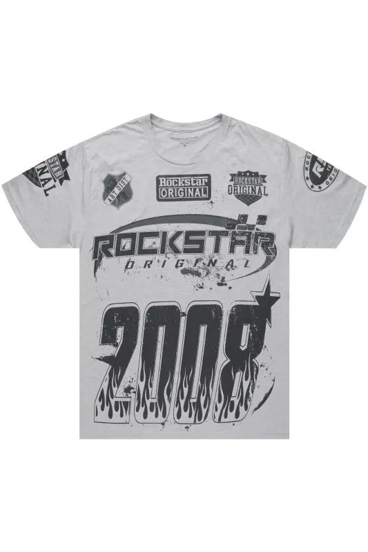 Amos 2.0 Heather Grey/Black Graphic T-Shirt sold by Rockstar Original