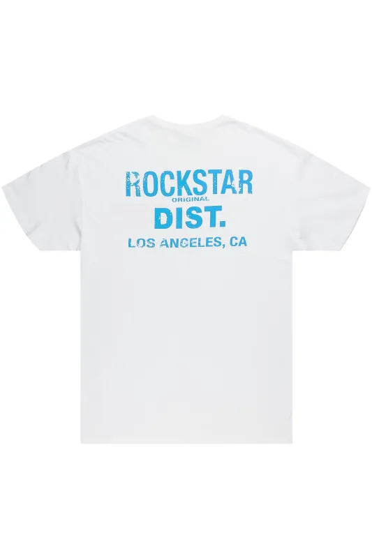 Lake 3.0 White/Blue Oversized Graphic T-Shirt sold by Rockstar Original