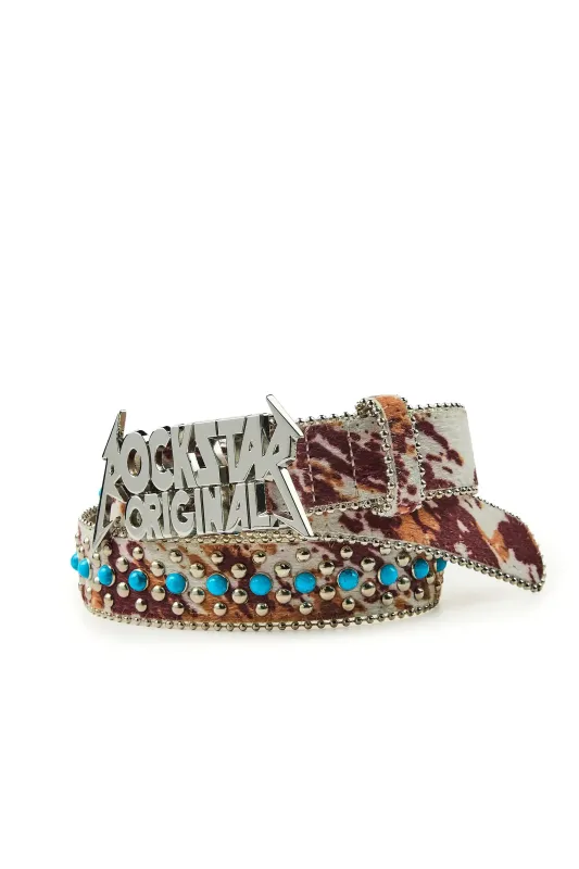 Hawk Brown Rhinestones Rockstar Logo Belt made by Rockstar Original