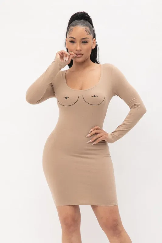 Jazmyne Beige Mini Dress sold by Rockstar Original