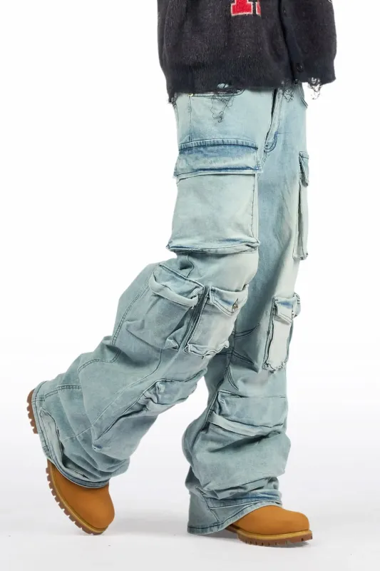 Mahesh Blue Baggy Cargo Jean sold by Rockstar Original