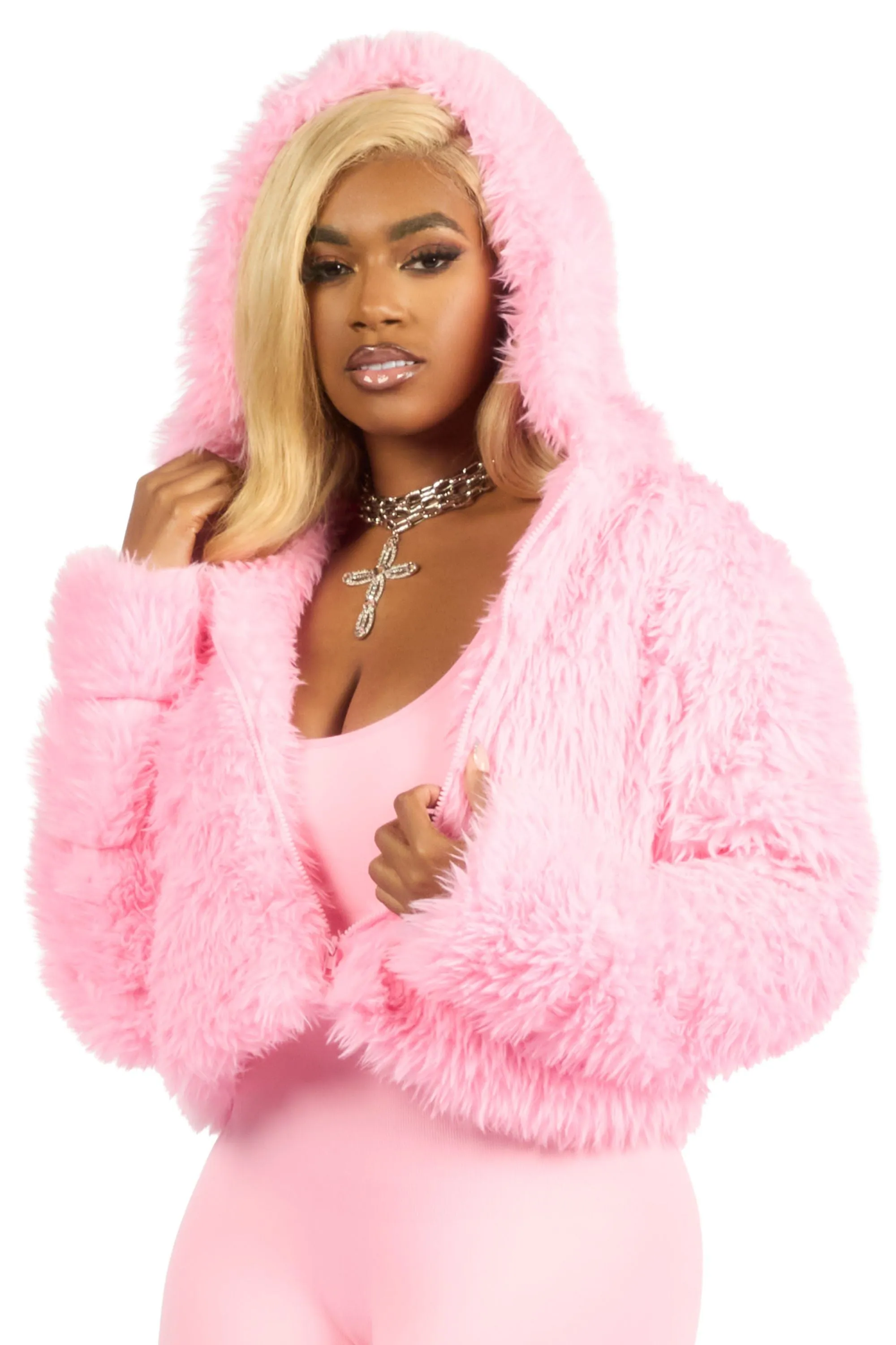 Kristin Pink Fur Jacket sold by Rockstar Original