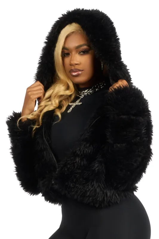Kristin Black Fur Jacket sold by Rockstar Original
