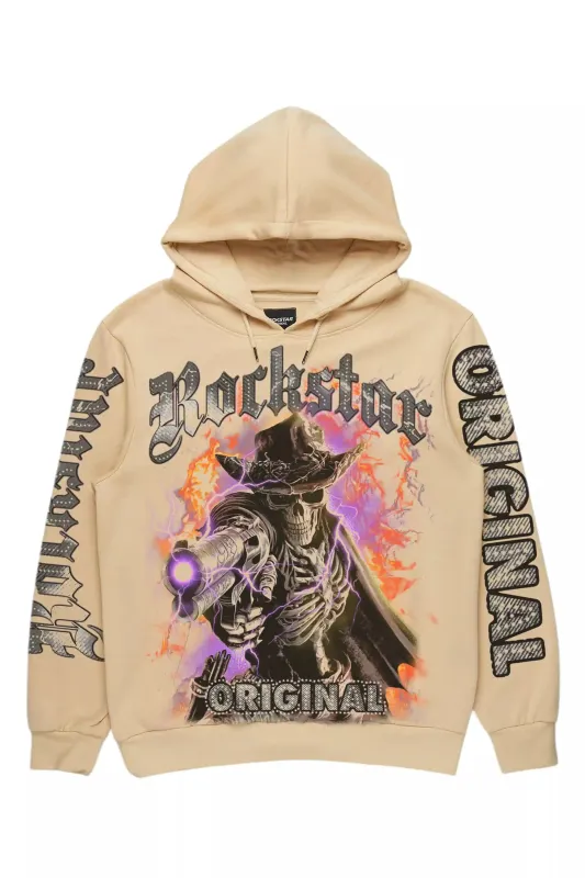 Arianna Beige Rhinestone Hoodie sold by Rockstar Original