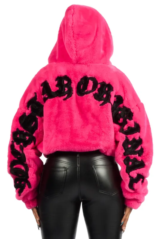Inany Hot Pink Fur Jacket sold by Rockstar Original