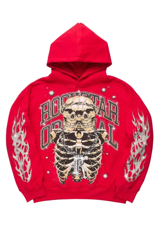 Simone Red Rhinestone Hoodie sold by Rockstar Original