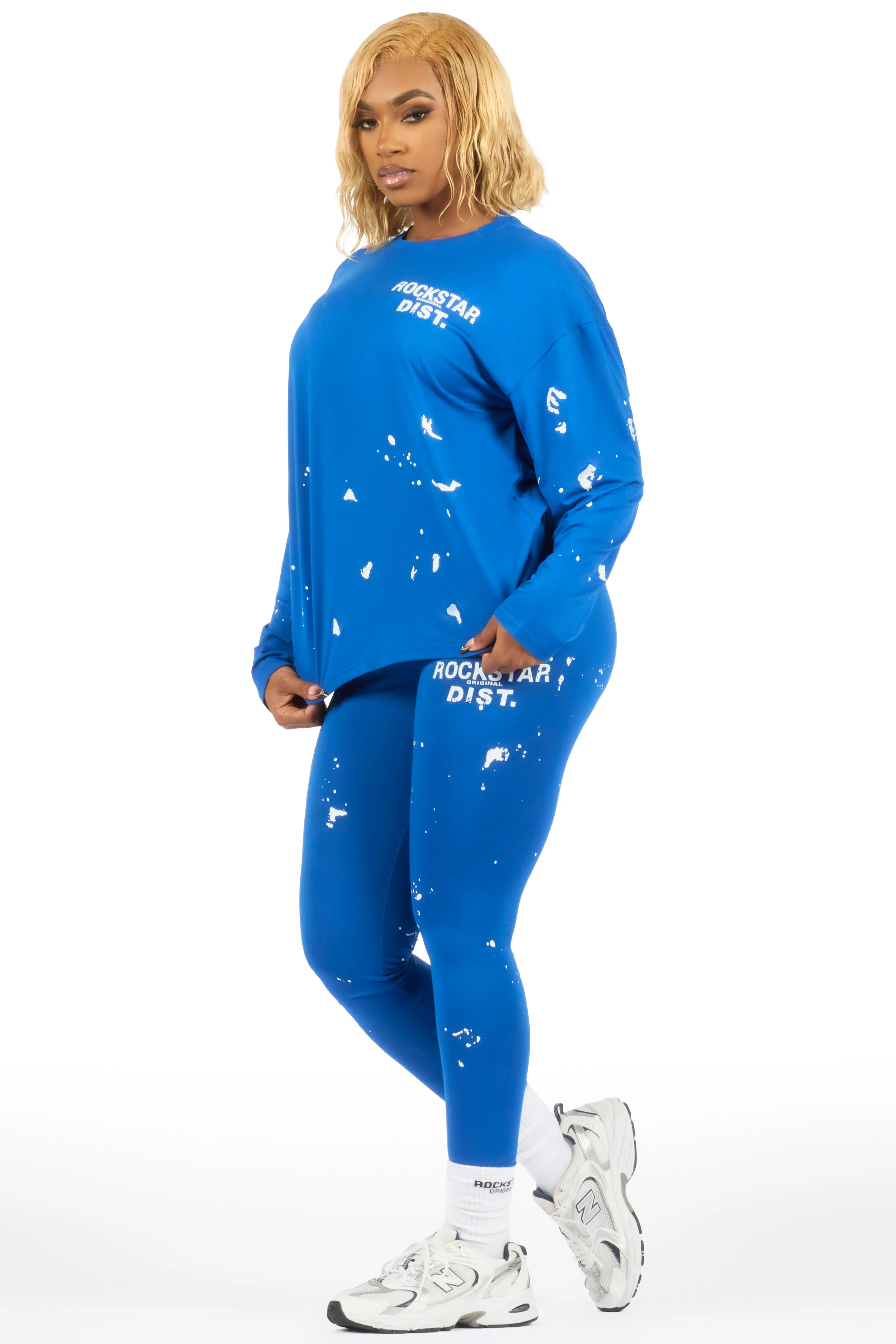 Living For It Royal Blue Long Sleeve Legging Set sold by Rockstar Original product image thumbnail 4