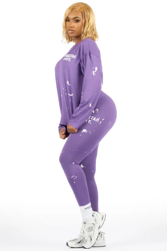 Living For It Purple Long Sleeve Legging Set sold by Rockstar Original