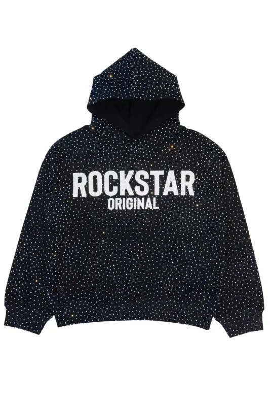 Crystiqa Black/White Rhinestone Hoodie sold by Rockstar Original