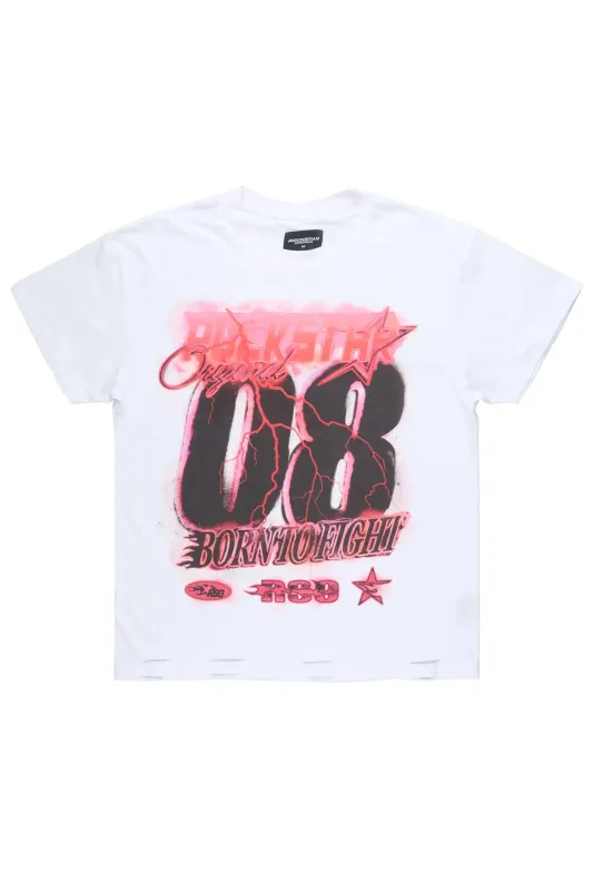 Vaelox White Oversized Graphic T-Shirt sold by Rockstar Original
