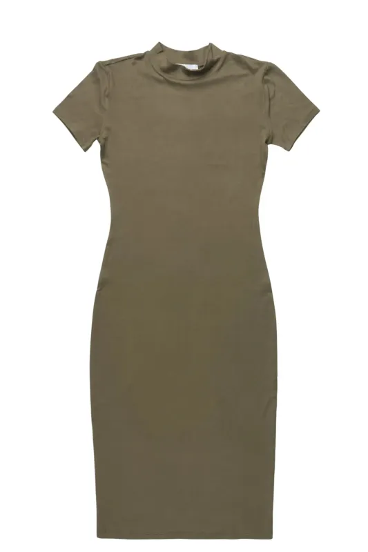 Lacreya Olive Short Sleeve Midi Dress sold by Rockstar Original