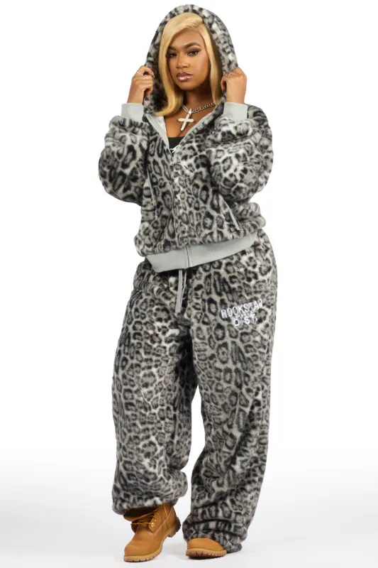 Lanika Grey Cheetah Fur Baggy Fit Track Set sold by Rockstar Original