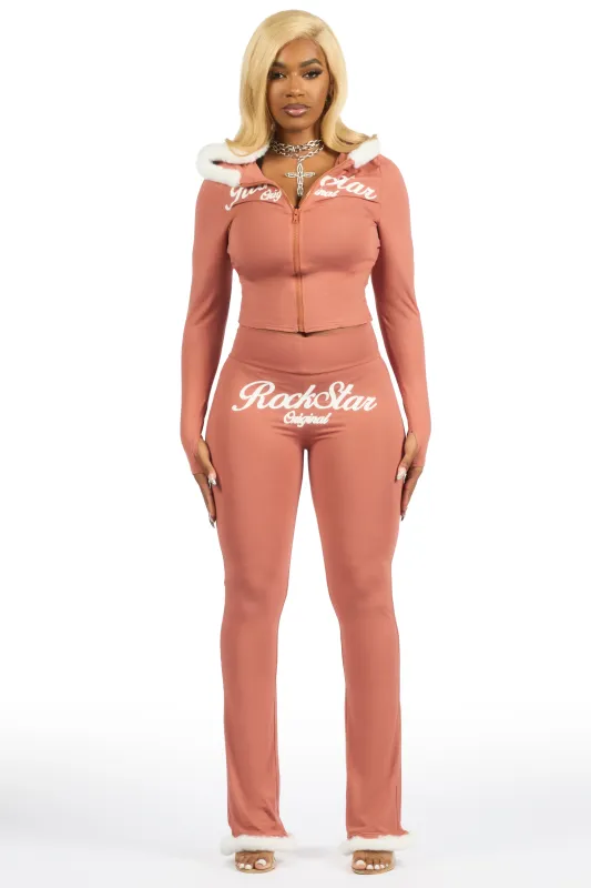 Metrie Mocha Lounge Track Set With Fur Trim sold by Rockstar Original