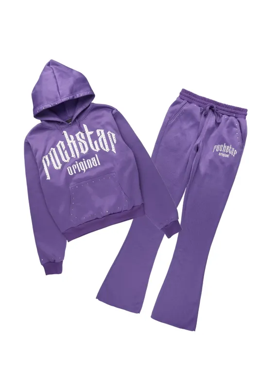 Sherris Purple Studded Stacked Track Set sold by Rockstar Original