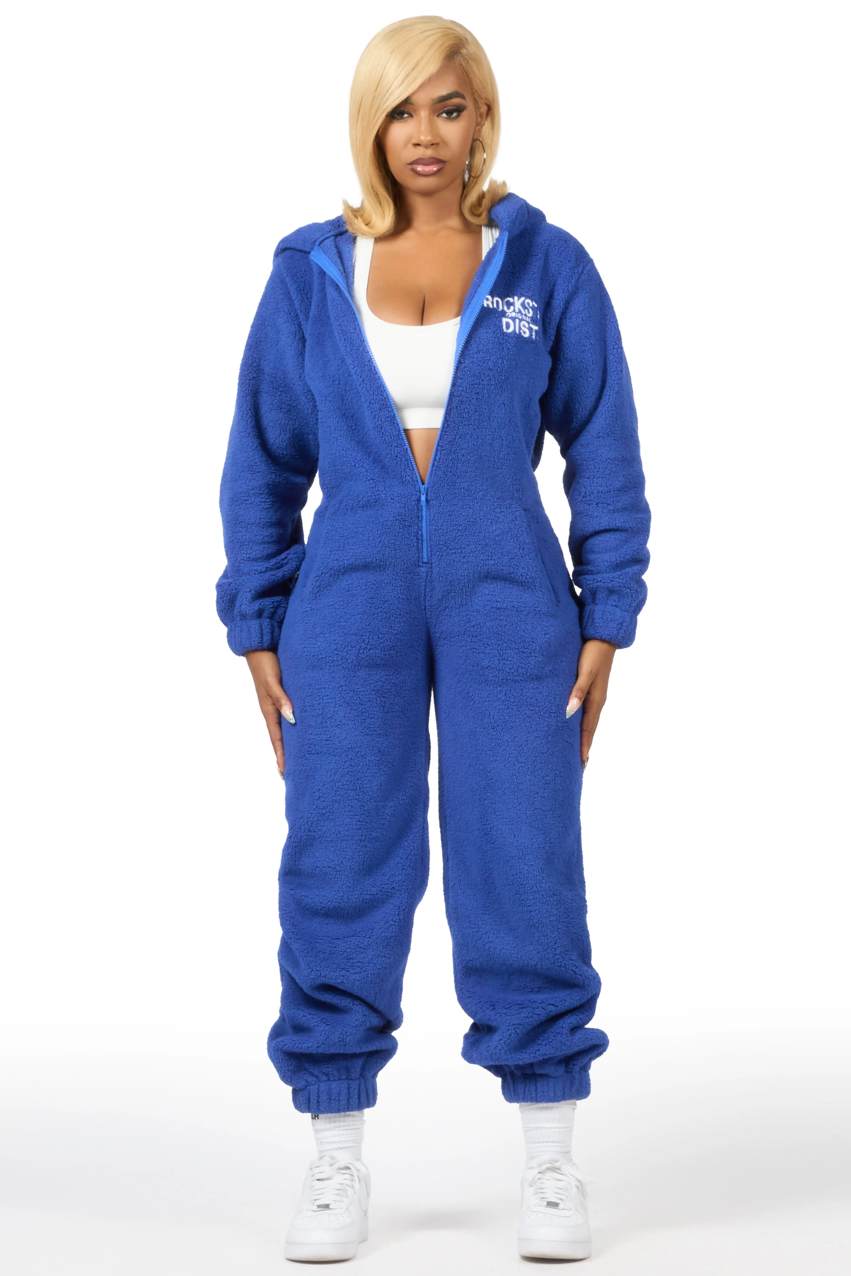 Kimani Royal Blue Sherpa Jumpsuit sold by Rockstar Original product image thumbnail 4