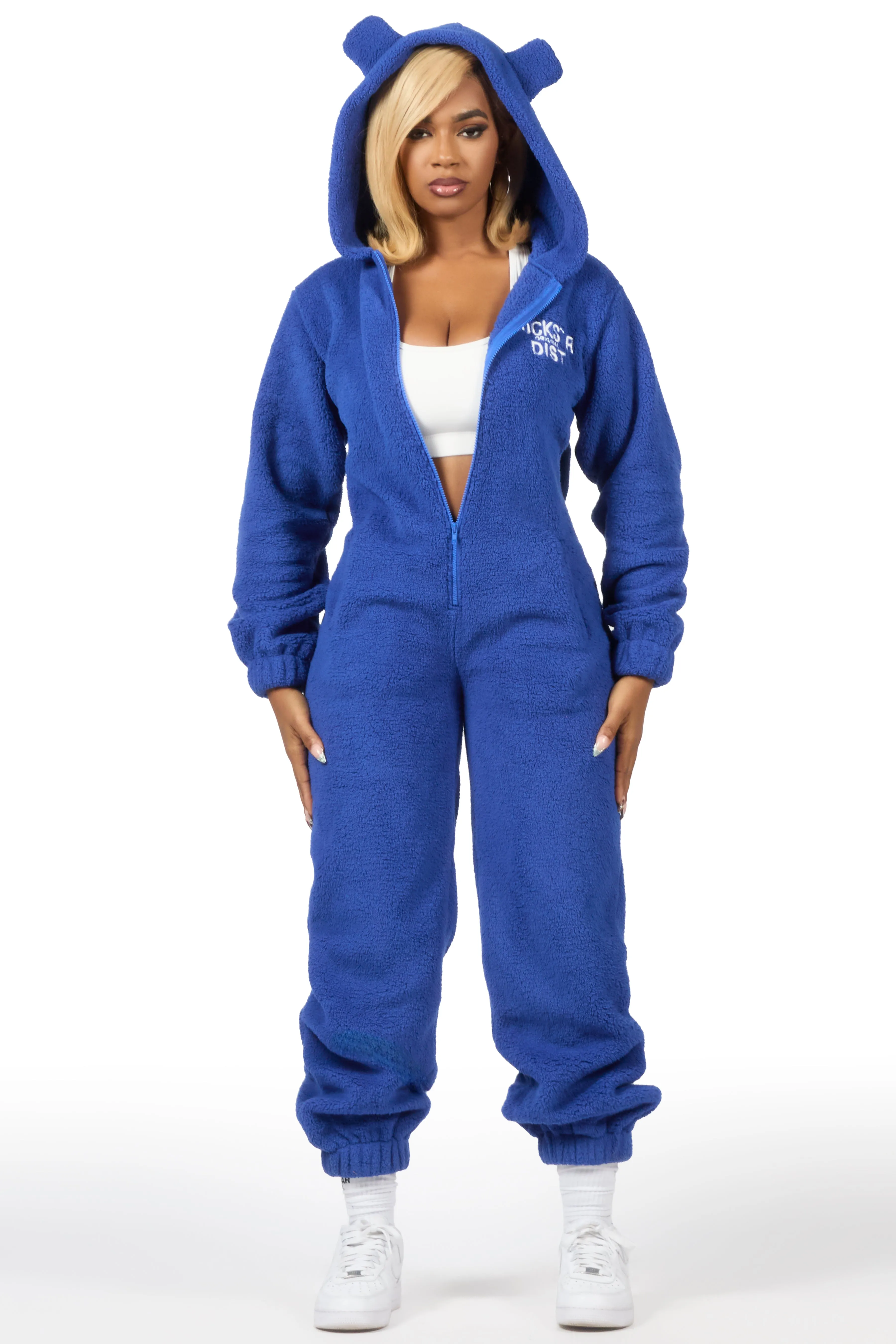 Kimani Royal Blue Sherpa Jumpsuit sold by Rockstar Original product image thumbnail 2