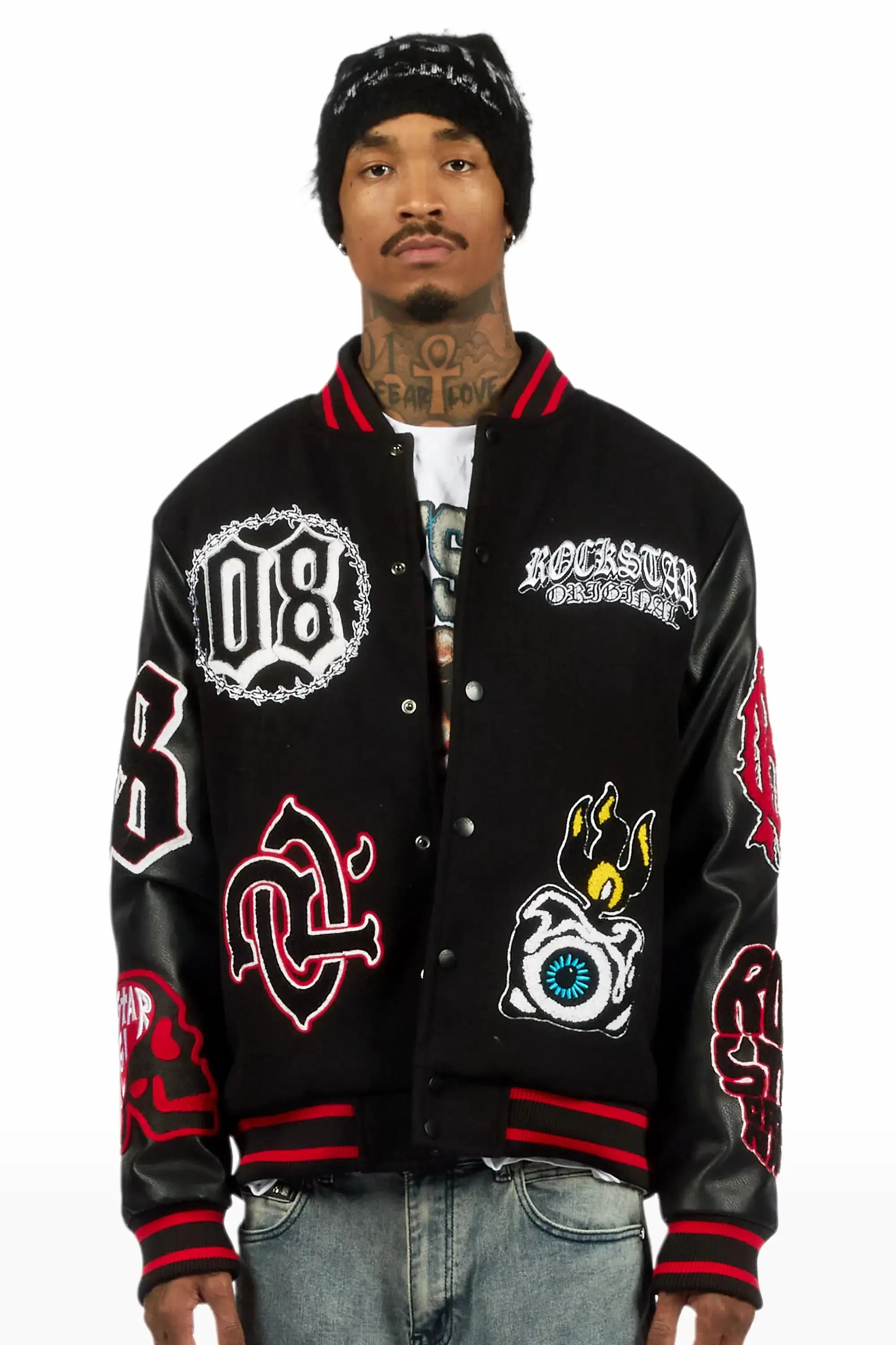Syndicate Black Varsity Jacket sold by Rockstar Original product image thumbnail 2