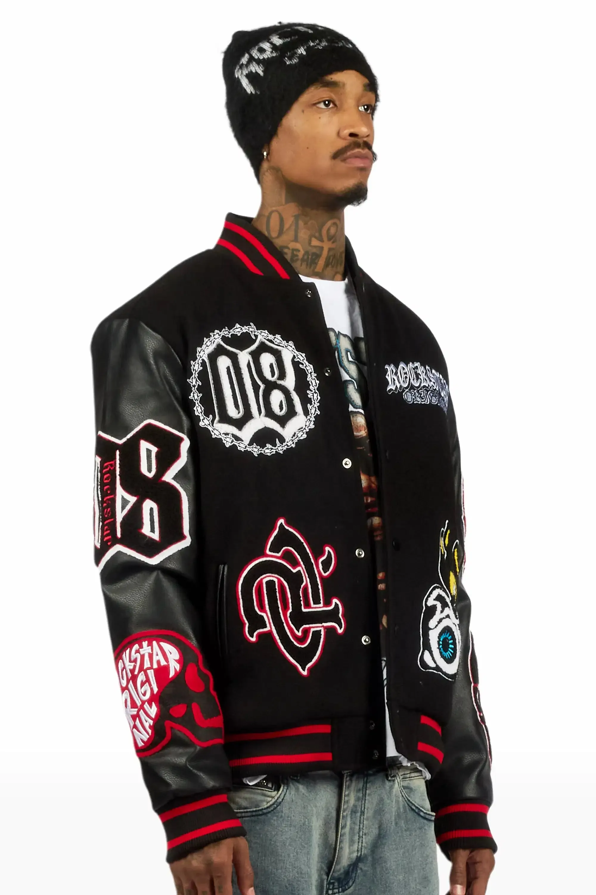 Syndicate Black Varsity Jacket sold by Rockstar Original product image thumbnail 4