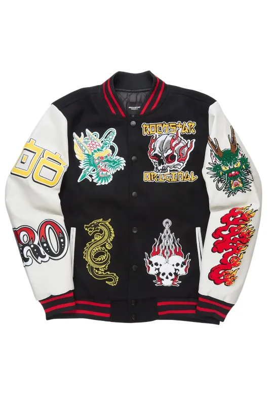 Python Black Varsity Jacket sold by Rockstar Original